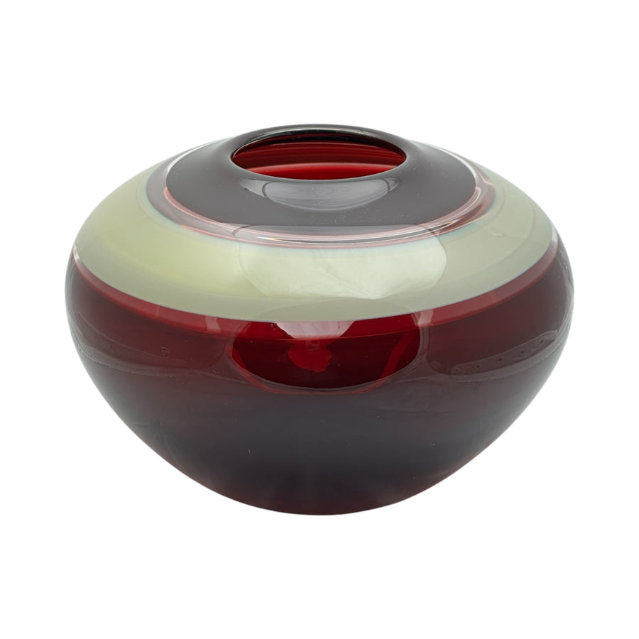 Deep Red and Tan Incalmo Vase #305