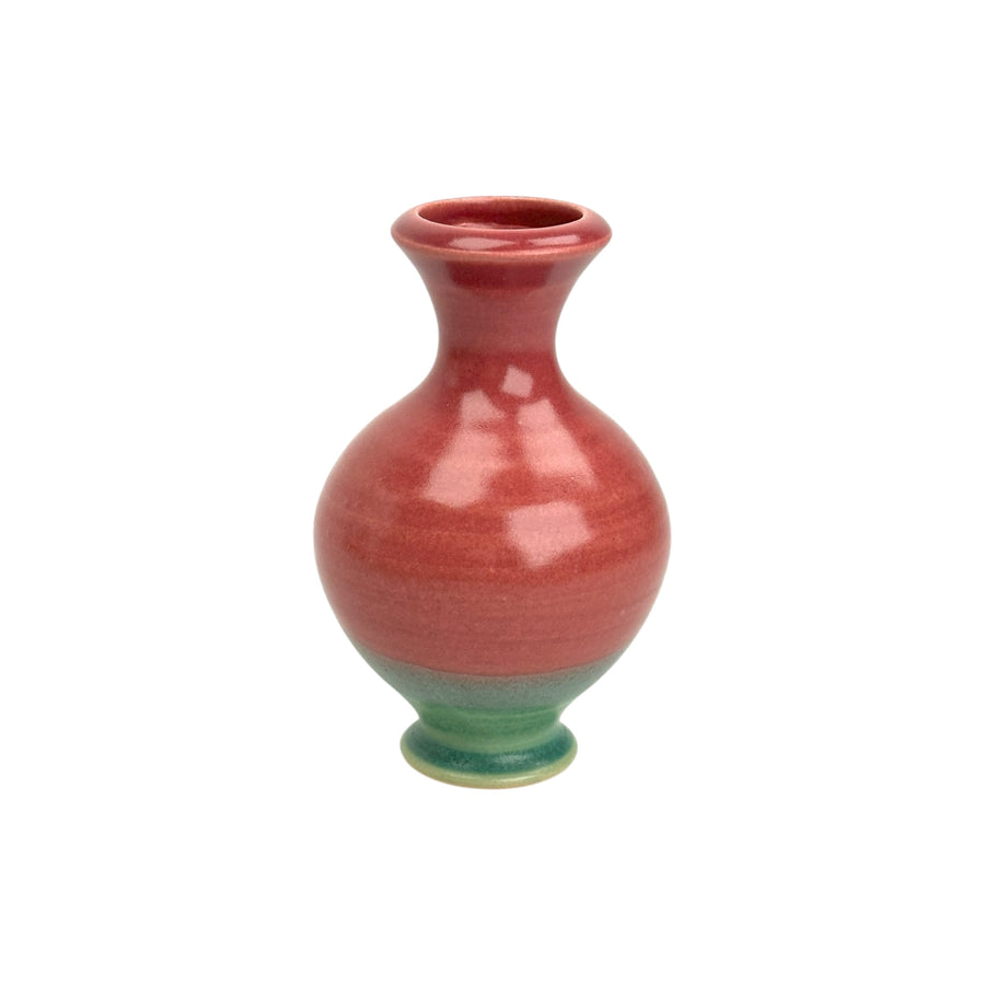 Bud Vase - Cranberry/Green
