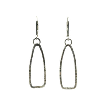 Earrings - Silver Stamped Stirrup