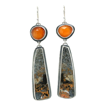 Earrings - Jasper and Carnelian