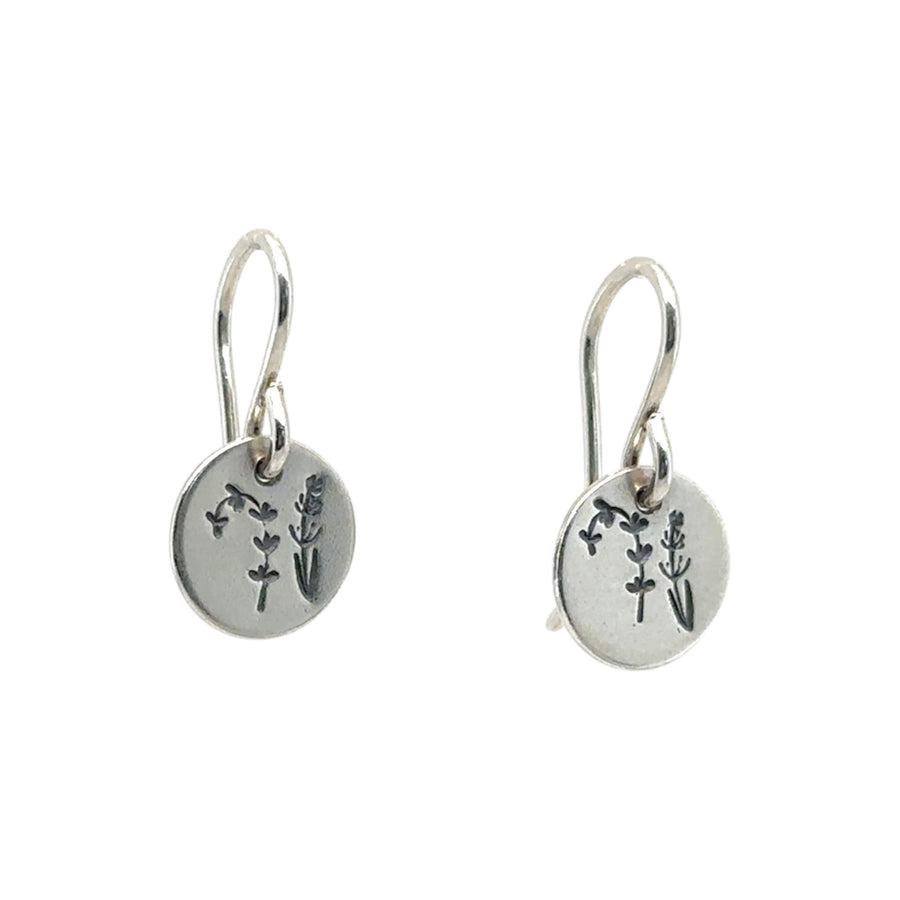Earrings - Disks with Lavenders