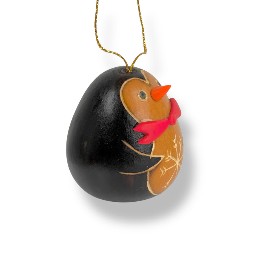 Gourd Ornament - Penguin - Red Scarf