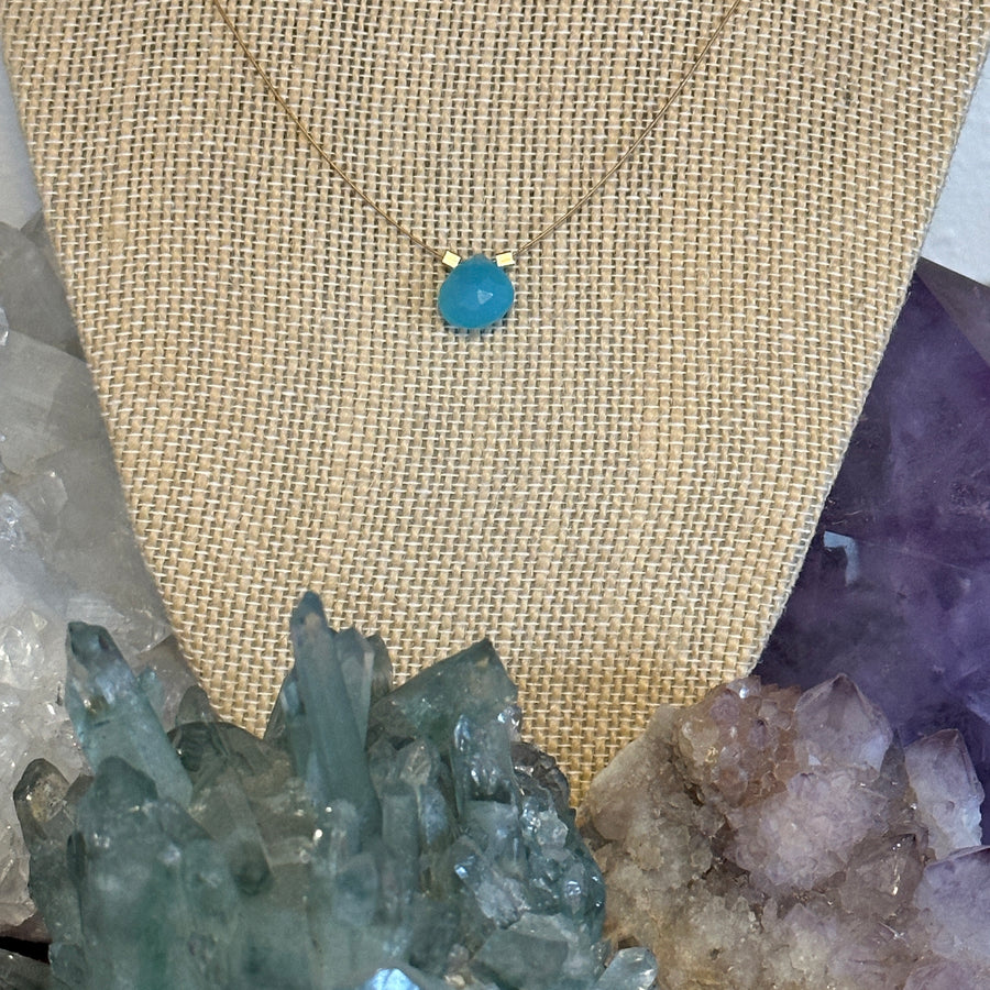 Aqua Chalcedony Necklace