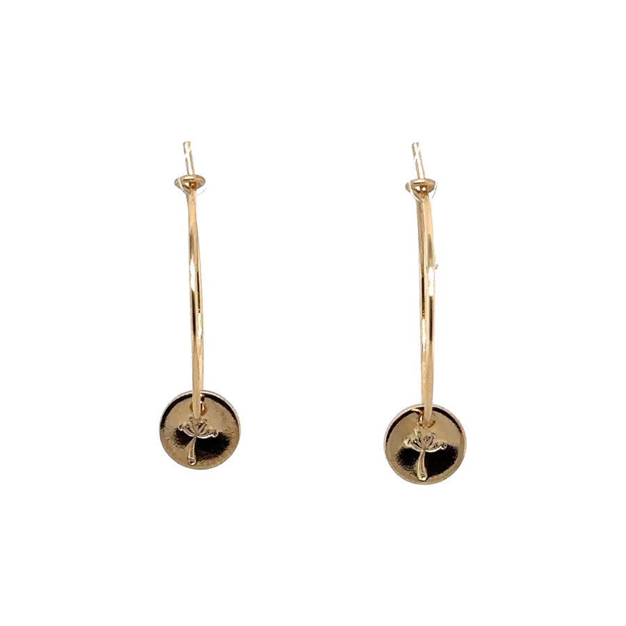 Earrings - Hoops with Queen Anne Lace Disk