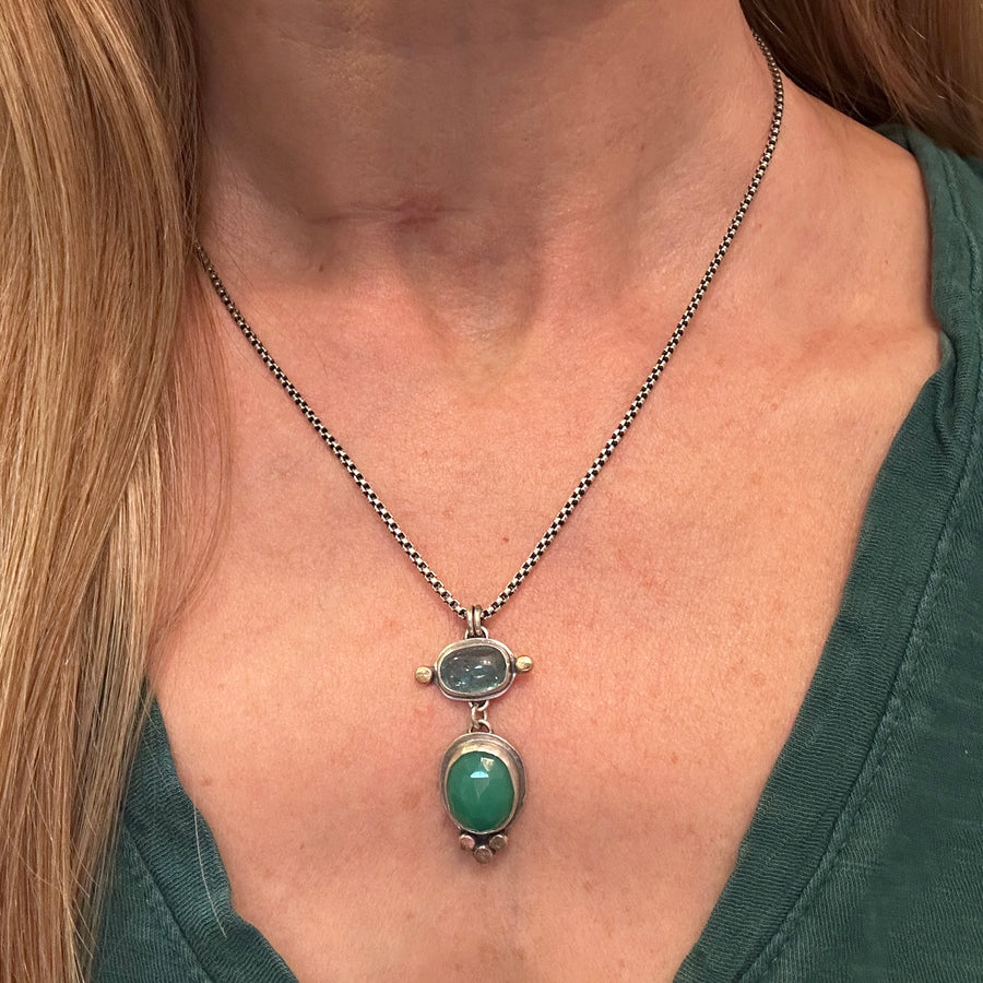 Necklace - Apatite and Chrysophrase