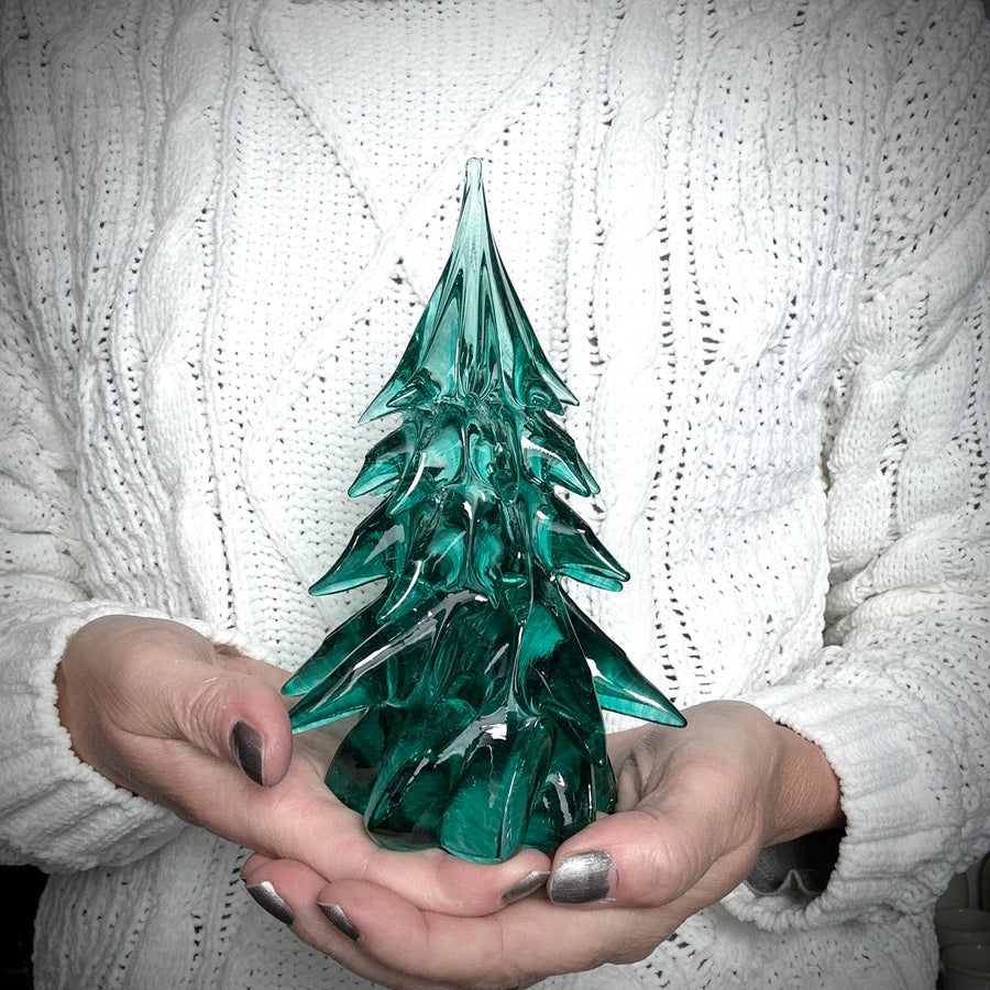 Small Glass Tree - Dark Emerald