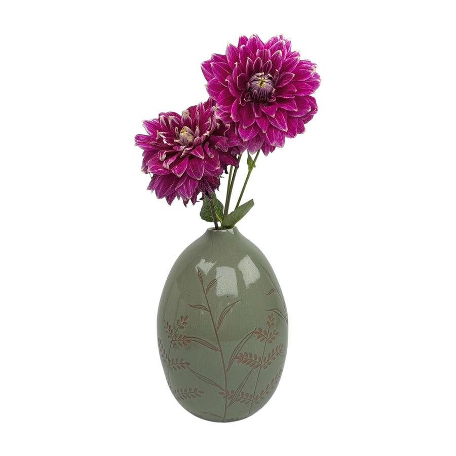 Large Vase - Teal - Botanical