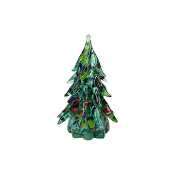 Small Decorated Glass Tree - Light Emerald