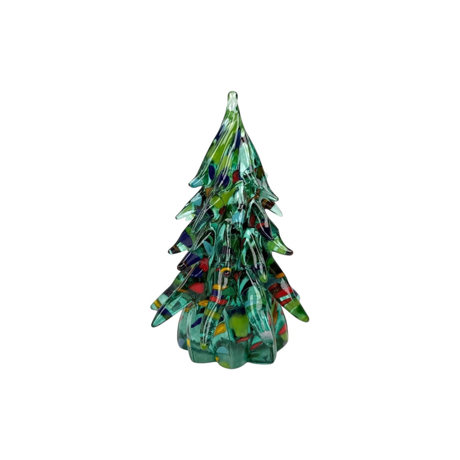 Small Decorated Glass Tree - Light Emerald