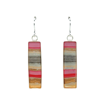 Earrings - Thin Bezel Rectangle Drop