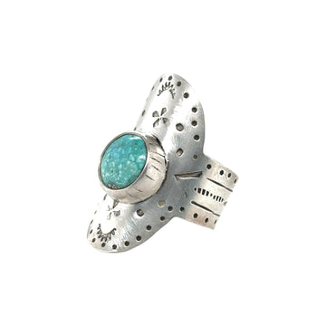 Ring - Turquoise Cigar Band - Size 8