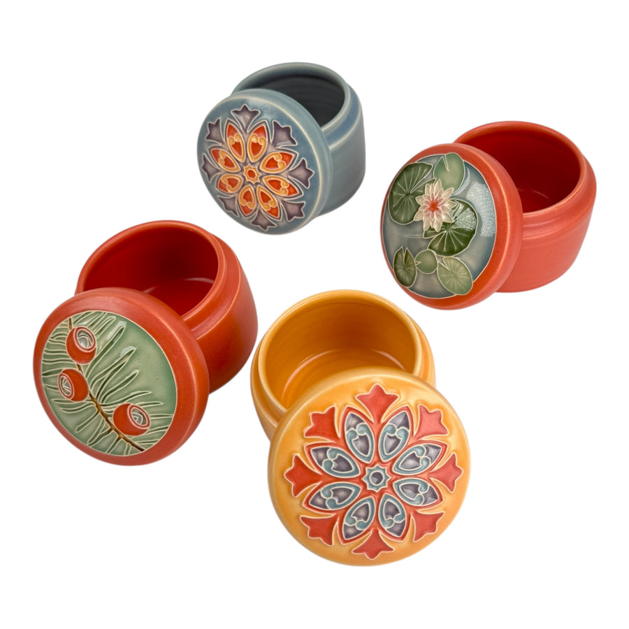 Trinket Box - Water Lily - Red