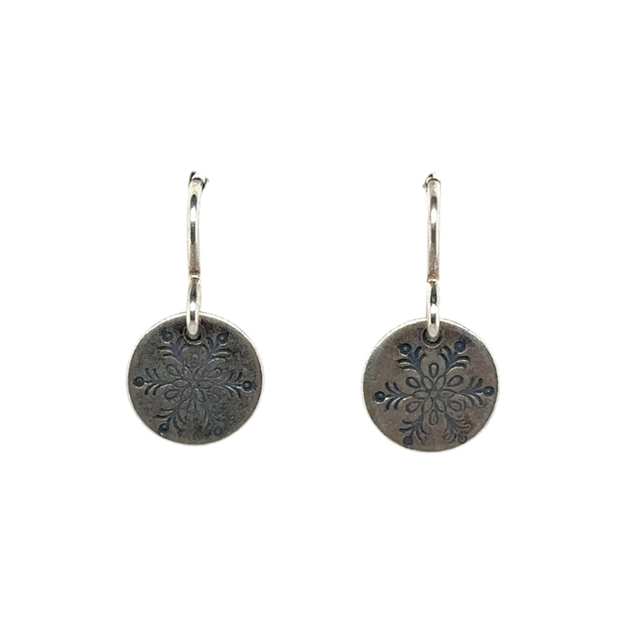 Earrings - Disks with Snowflakes