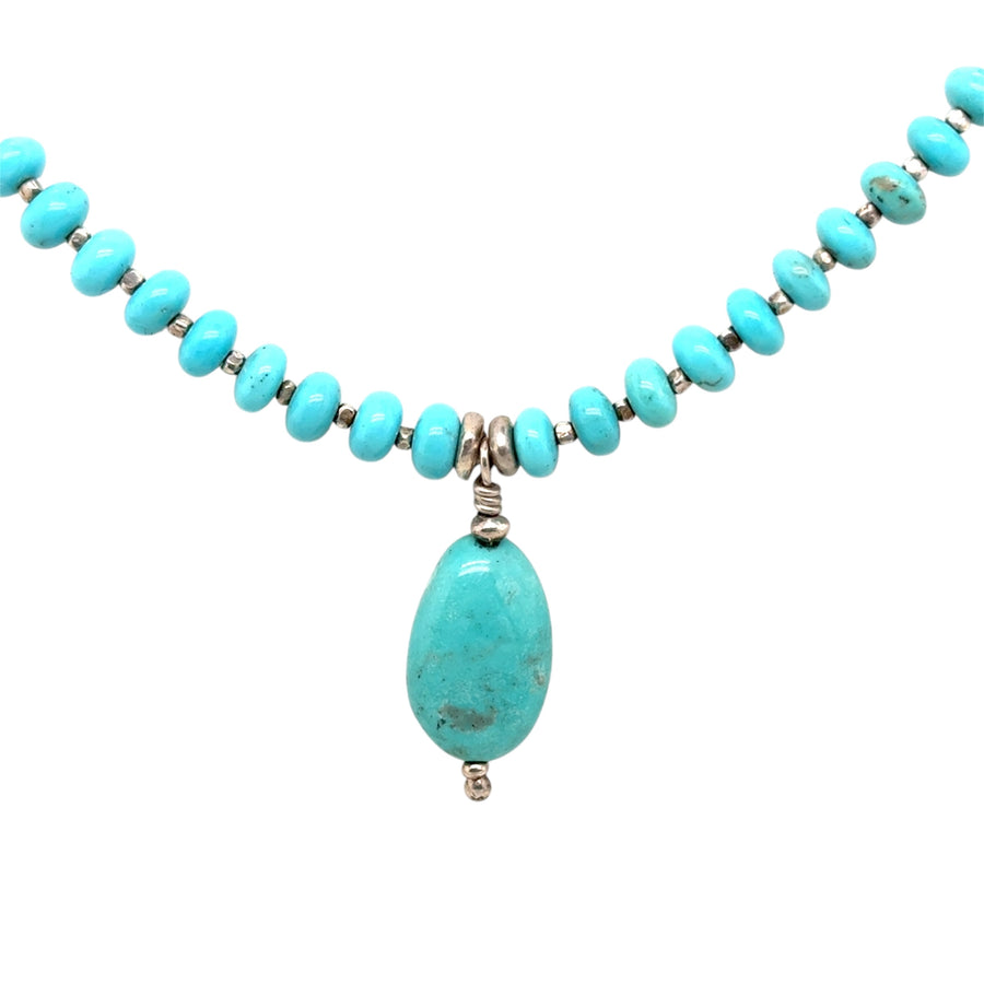 Necklace - Sleeping Beauty Turquoise with Drop