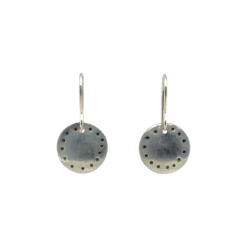 Earrings - Silver Stamped Disks
