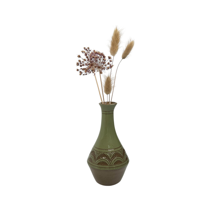 Medium Vase - Sage - Geometric