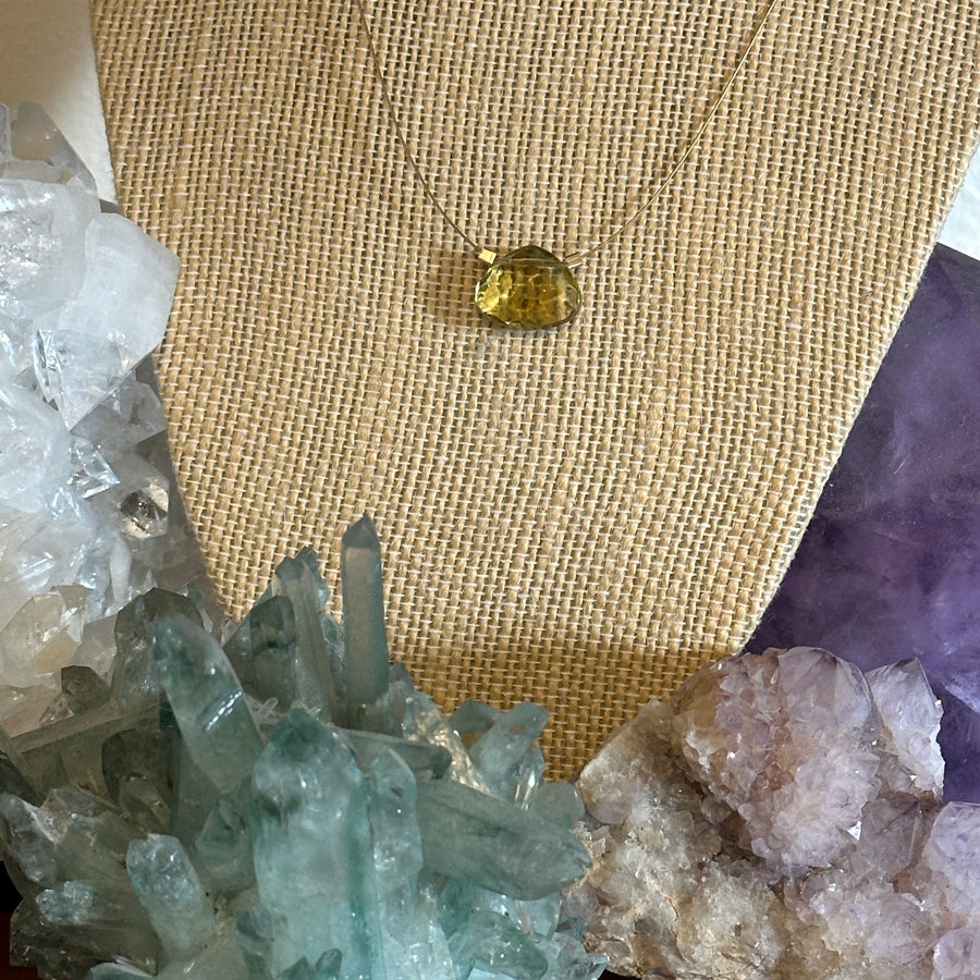 Czech Quartz Necklace - Lemon