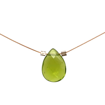 Czech Glass Necklace - Lime Green