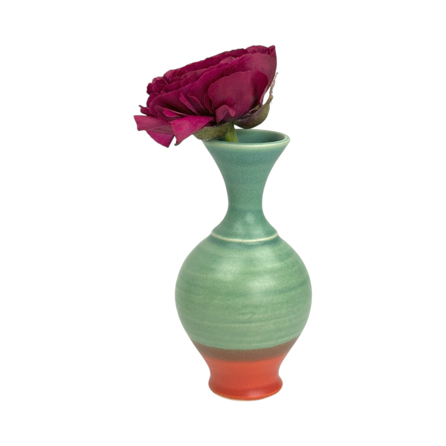 Bud Vase - Green/Red