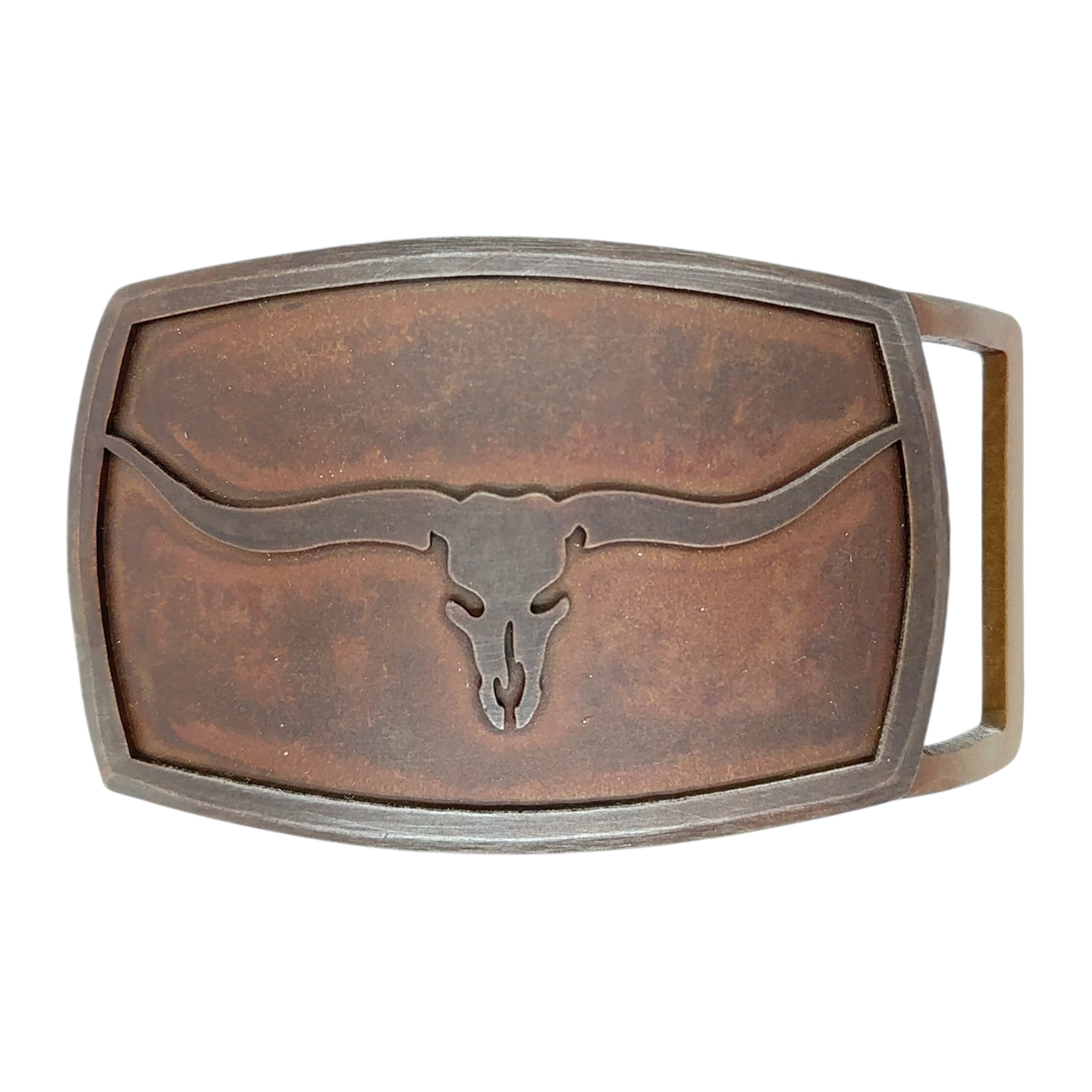 Texas Longhorn Belt Buckle - Pewter Western Style Buckle For Men
