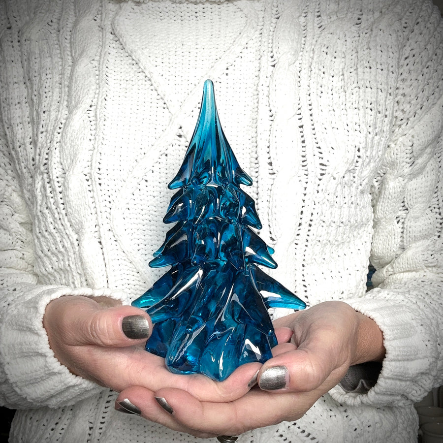 Small Glass Tree - Aqua