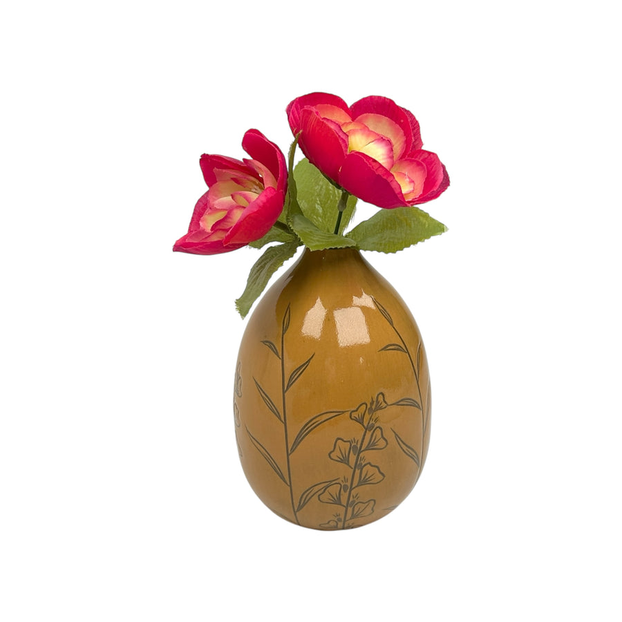Medium Vase - Gold - Botanical