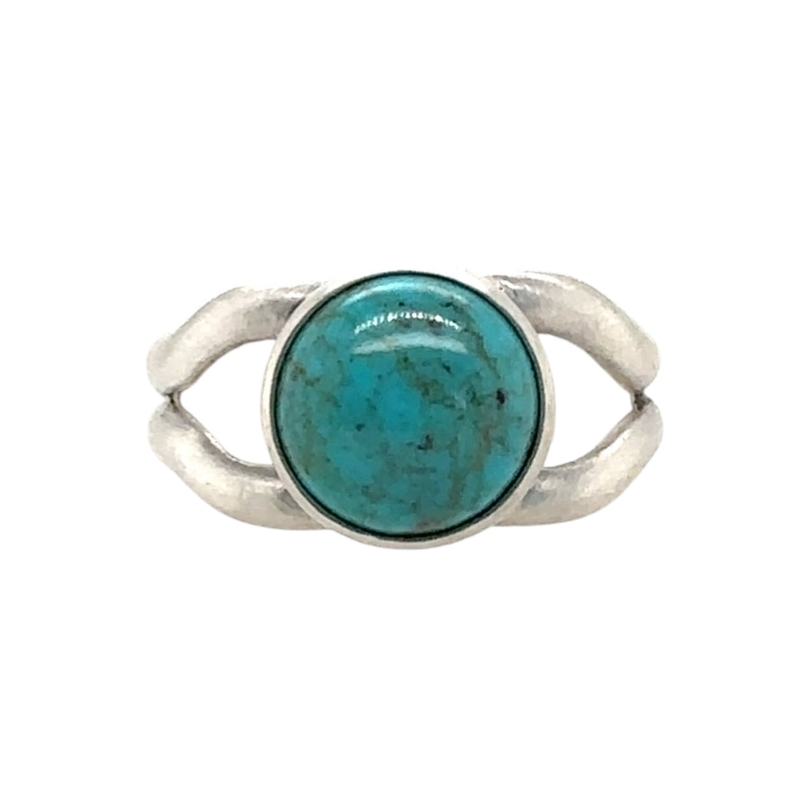 Turquoise Ring with Brushed Finished