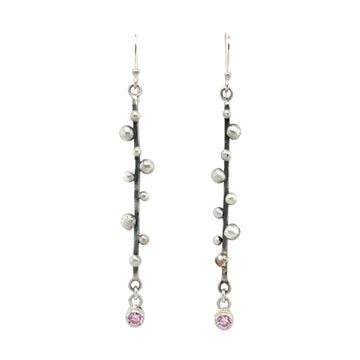 Earrings - Pink Sapphire with Stick