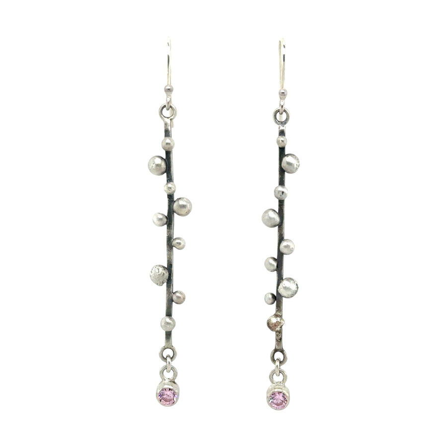 Earrings - Pink Sapphire with Stick
