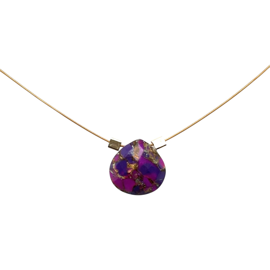 Purple Copper Turquoise Necklace