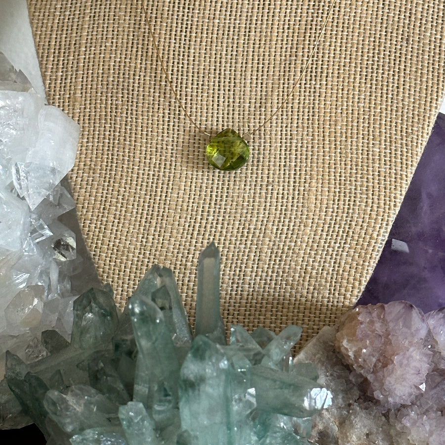 Czech Quartz Necklace - Green