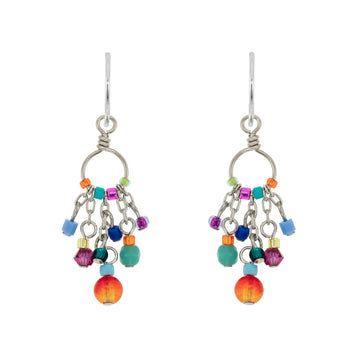 Earrings - Wire Circle with Drops