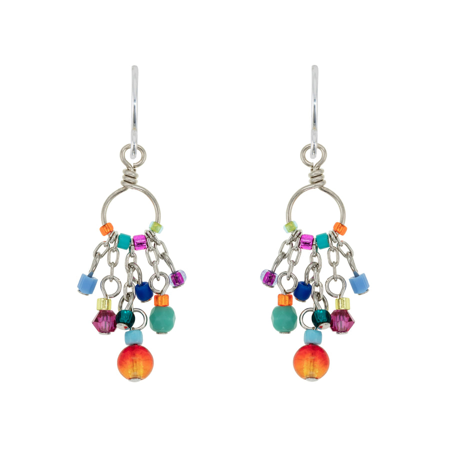 Earrings - Wire Circle with Drops