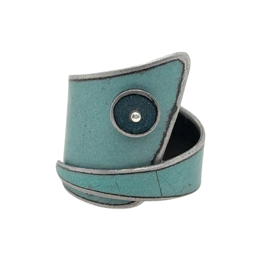 Ring - Blue with Dark Blue Dot - Size 6.5