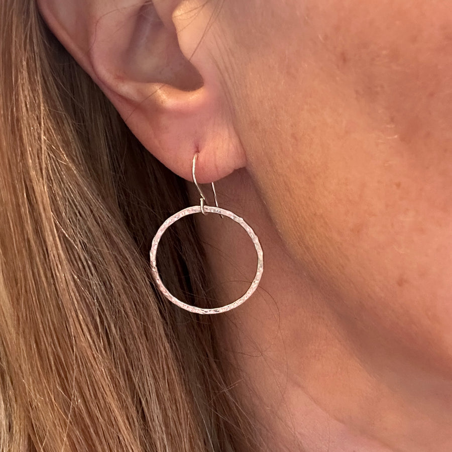 Earrings - Hammered Circles