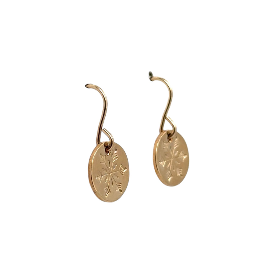 Earrings - Disks with Snowflake