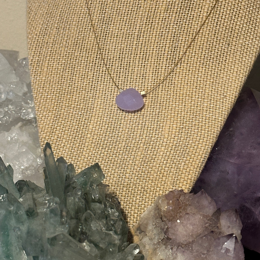 Czech Quartz Necklace - Lilac