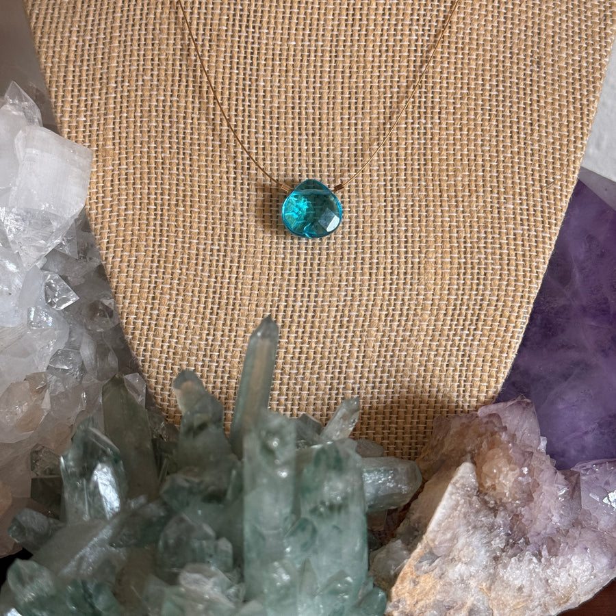 Czech Quartz Necklace - Teal