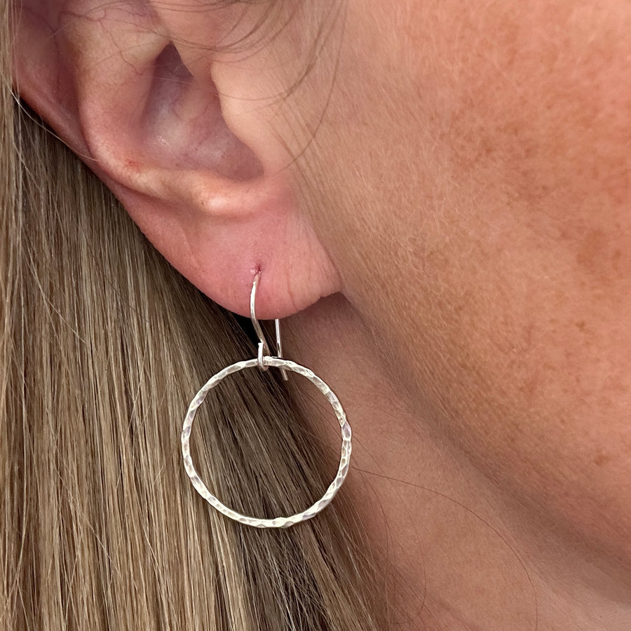 Earrings - Hammered Circles