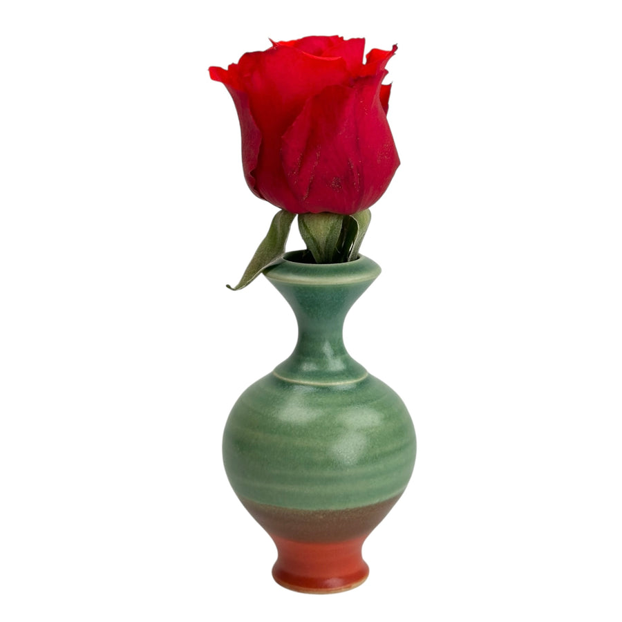 Bud Vase - Green/Red