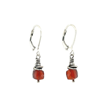 Earrings - Hessonite Garnet- Tiny