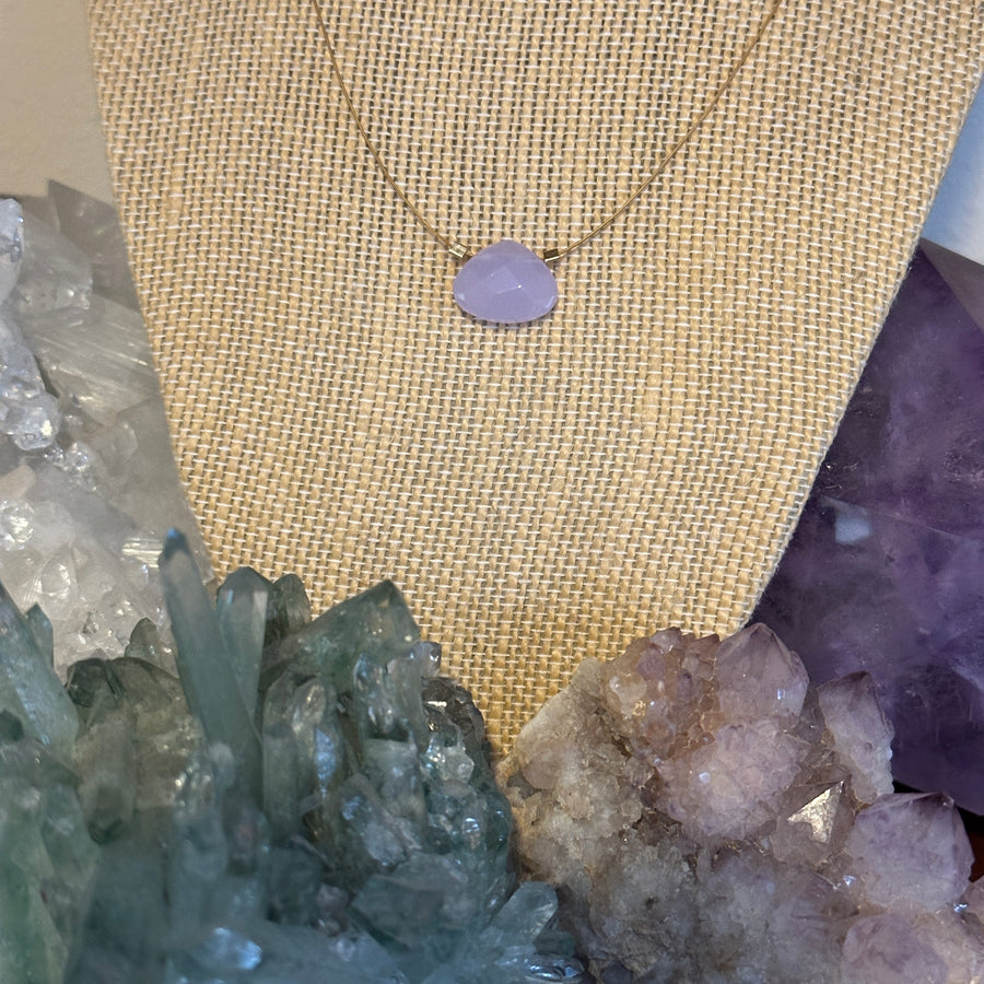 Czech Quartz Necklace - Lilac