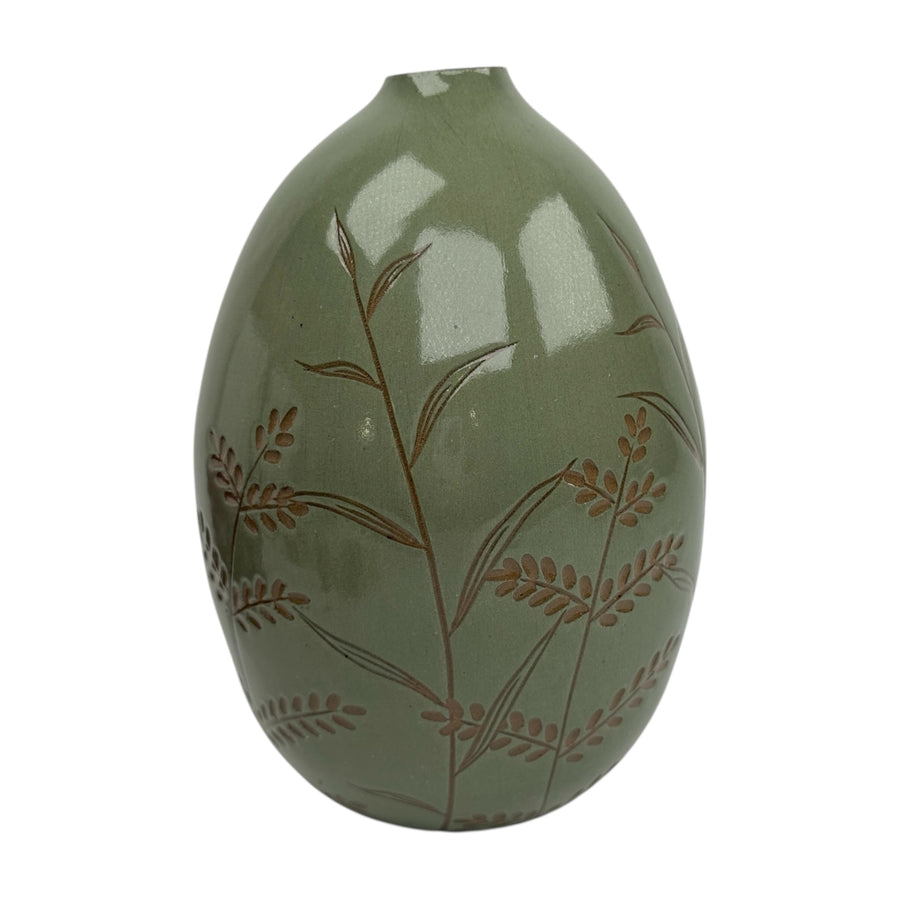Large Vase - Teal - Botanical