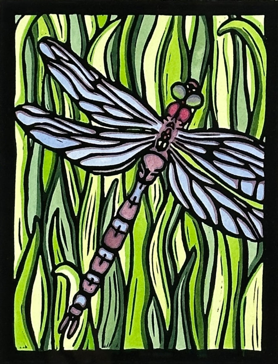 Dragonfly - Original Linocut