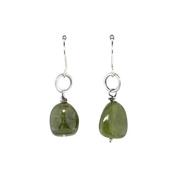 Earrings - Green Sapphire Nuggets