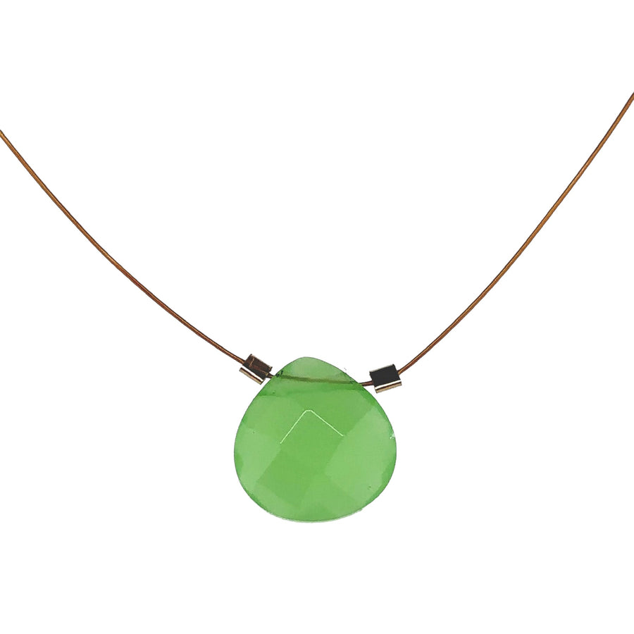 Czech Quartz Necklace - Cloudy Green