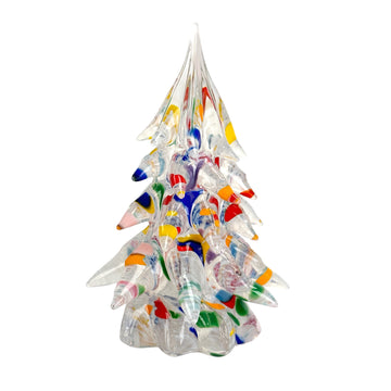 Small Decorated Glass Tree - White