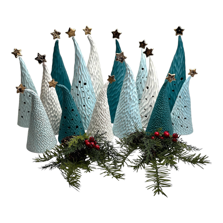 Holiday Luminary Tree - Light Blue - Medium