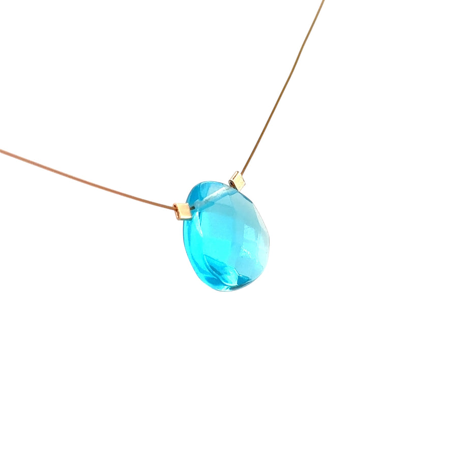 Czech Quartz Necklace - Teal