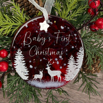 Baby's First Christmas Glass Ornament